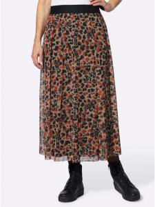 WITT WEIDEN Сетчатая юбка с коричнево-черным принтом