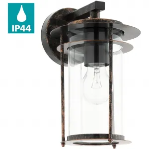 Наружный настенный светильник VALDEO E27, 1 шт., возможен уголовой монтаж Eglo, Altkupferfarben/transparent