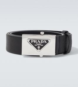 Ремень из сафьяновой кожи Prada, черный