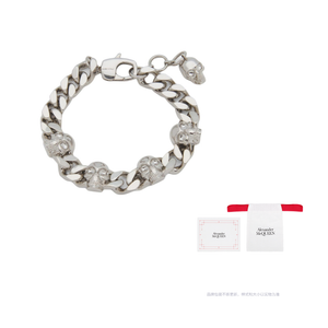 Браслет с черепом на цепочке Alexander McQueen, серебро