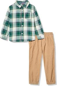 Комплект из двух тканых брюк Tommy Hilfiger для мальчиков, Plaid/Chinchilla