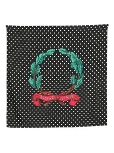 Шарф в горошек Moschino, черный