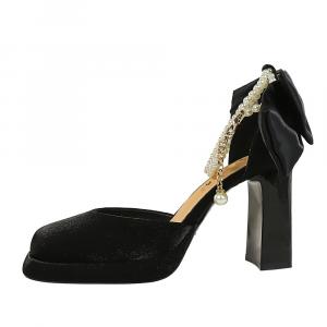 Туфли на высоком каблуке для женщин QITUMAUL, Black[Heel Height 9Cm]