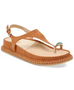 Женские плоские сандалии Stefan с перемычкой между пальцами и украшением на ремешке Dolce Vita, коричневый/бежевый