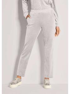 MADELEINE Элегантные брюки с леопардовым принтом жемчужно-белого цвета