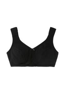 Рельефный бюстгальтер без косточек, с эластичной резинкой под грудью sheego, черный