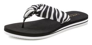 Сандалии LASCANA T-Bar Sandals Strandpanto, черный/белый