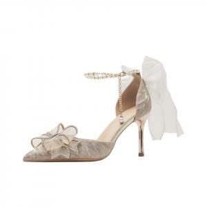 HKCP Золотые женские туфли на тонком каблуке 8 см, цвет Gold