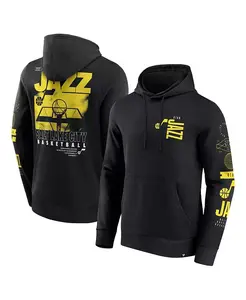 Мужская черная толстовка с капюшоном Game Time Crossover Utah Jazz Fanatics