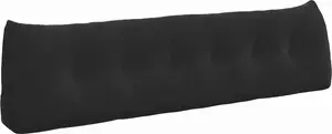 Подушка для спины , черная, 180 x 24 x 50 см, бархат vidaXL