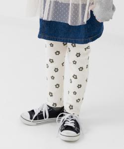 Леггинсы в рубчик с принтом по всей поверхности