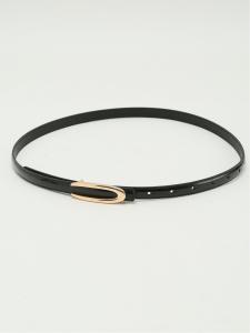 Узкий пояс с эмалированной пряжкой в форме буквы С Mfeditorial, цвет 05 Black