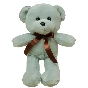 Плюшевый мишка из кроличьего меха с разноцветной лентой, милый и очаровательный, кукла-компаньон для утешения, плюшевая кукла, высота 30 см, длина 30 см Mise