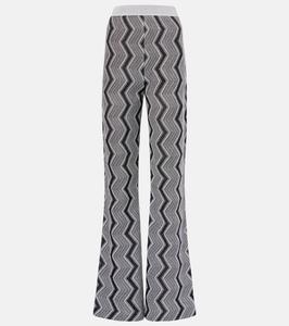 Широкие брюки из ламе с узором «зигзаг» Missoni, цвет black and silver