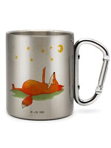 Кружка из нержавеющей стали с изображением лисицы и звезд без надписи, серебряная Mr. & Mrs. Panda