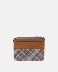 Картхолдер Freedom из клетчатой кожи Abbacino, синий