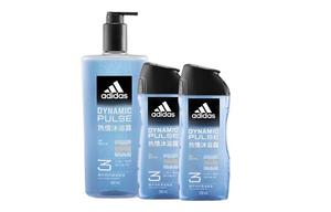 Мужской гель для душа Passionate увлажняющий очищающий с пачули 250мл/600мл/600мл*2 Adidas