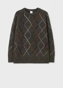 Вязаный свитер с круглым вырезом и узором «ромб»