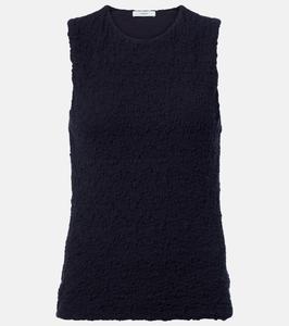 Топ из смесовой хлопковой ткани со сборками Vince, Coastal