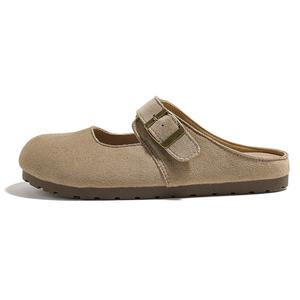 HUANQIU Женские бесшумные стойкие к истиранию тапочки с закрытым носком Brown