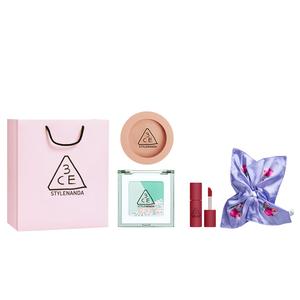 Монохромный блендер для теней Square Eye Одежда Натуральный матовый прозрачный 3CE, [Shopping Bag]#02 Cat Mint+Nude бежевый