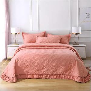 YIZUFU Стеганое хлопковое покрывало с рюшами, комплект постельного белья, модель DXF-123