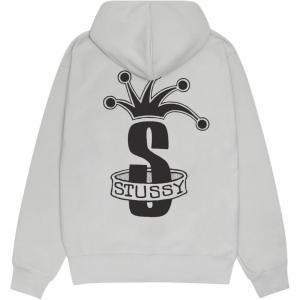 Худи с молнией и капюшоном crown band Stussy, серый