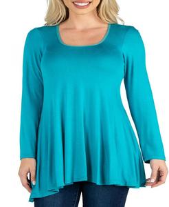 Женская расклешенная туника с длинными рукавами и расклешенным верхом-туникой 24seven Comfort Apparel, цвет Light Green