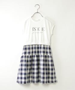 Платье в клетку с застежкой-молнией (120–160 см) Ikka, цвет Off White