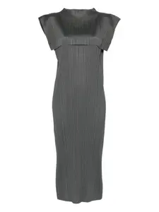 Плиссированное платье с кейпом Pleats Please Issey Miyake, зеленый