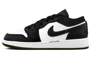 Jordan Баскетбольные кроссовки Air 1 с амортизацией, износостойкие, винтажные, низкие, унисекс, черно-белые