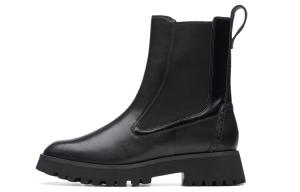 Ботинки челси женские Clarks кожаные на толстой подошве, черный