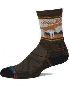 Носки Smartwool Hike Light Cushion Mountain Moose Crew Socks, цвет Military Olive
