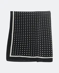 Платок из полиэстера в горошек, квадратный, свежий и универсальный платок для женщин Kbas, черный