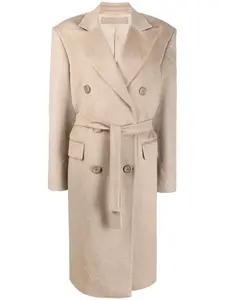 Двубортное пальто с поясом Almaz, нейтральный