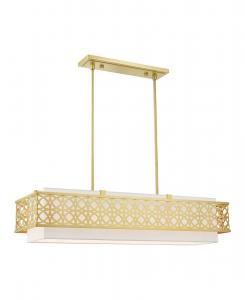 Линейная люстра Calinda с 6 плафонами Livex, цвет gold-tone