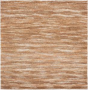 Ковер SAFAVIEH, 183 x 183 см, Natural Fiber Couture Collection, Natural, ручной работы из джута, идеально для гостиной, спальни, домашнего офиса, столовой (NFC101B-6SQ)