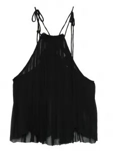 Плиссированный топ Akila с вырезом халтер MARANT ÉTOILE, черный