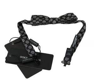 Черный шелковый круговой мужской галстук-бабочка Dolce & Gabbana