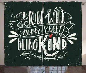 Штора ABAKUHAUS в деревенском стиле с надписью Искусство вдохновения, присборенная штора из тесьмы для спальни с петлями и крючками, 280 x 175 см, цвет черный слоновая кость Abakuhaus