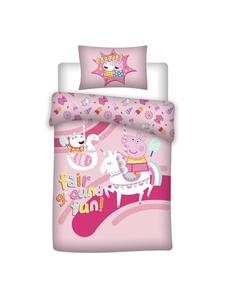 Детское постельное белье - пододеяльник 140х200 см и наволочка 65х65 см розового цвета Peppa Pig, 140 x 200 см
