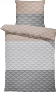 Постельное белье 135x200 см с полосатым ромбовидным узором, серо-коричневый антрацитовый, микрофибра One-Home