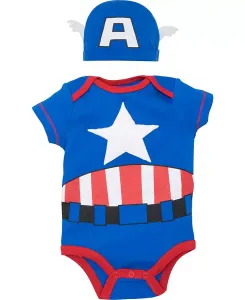 Детский костюм-боди и шапочка для мальчиков Baby Boys Cosplay Avengers, синий