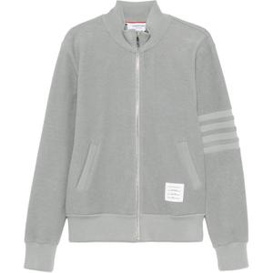 THOM BROWNE Четырехполосный худи на молнии, Light Gray