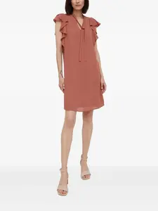 Мини-платье с оборками на рукавах Pennyblack, коричневый