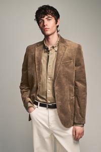 Вельветовый пиджак в деловом стиле Next, коричневый