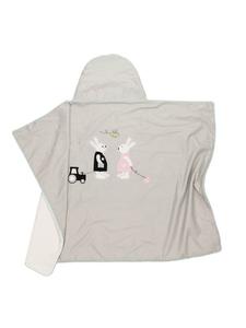 Baby Lal Банное полотенце с капюшоном "RABBLE FRIENDS & Co " серо-белого цвета - (Д) 72 x (Ш) 95 см