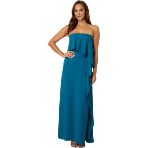 Платье BCBGMAXAZRIA Satin Back Crepe, цвет Moroccan Blue