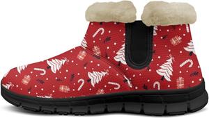 Женские ботильоны на анкл, легкие, с нескользящей подошвой, теплые, удобные для ходьбы, уличные легкие зимние снежные ботинки Eheartsgir, Christmas Tree Candy