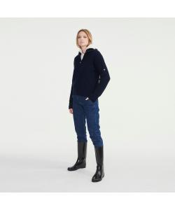 Свитер-пуловер с застежкой-молнией до середины груди